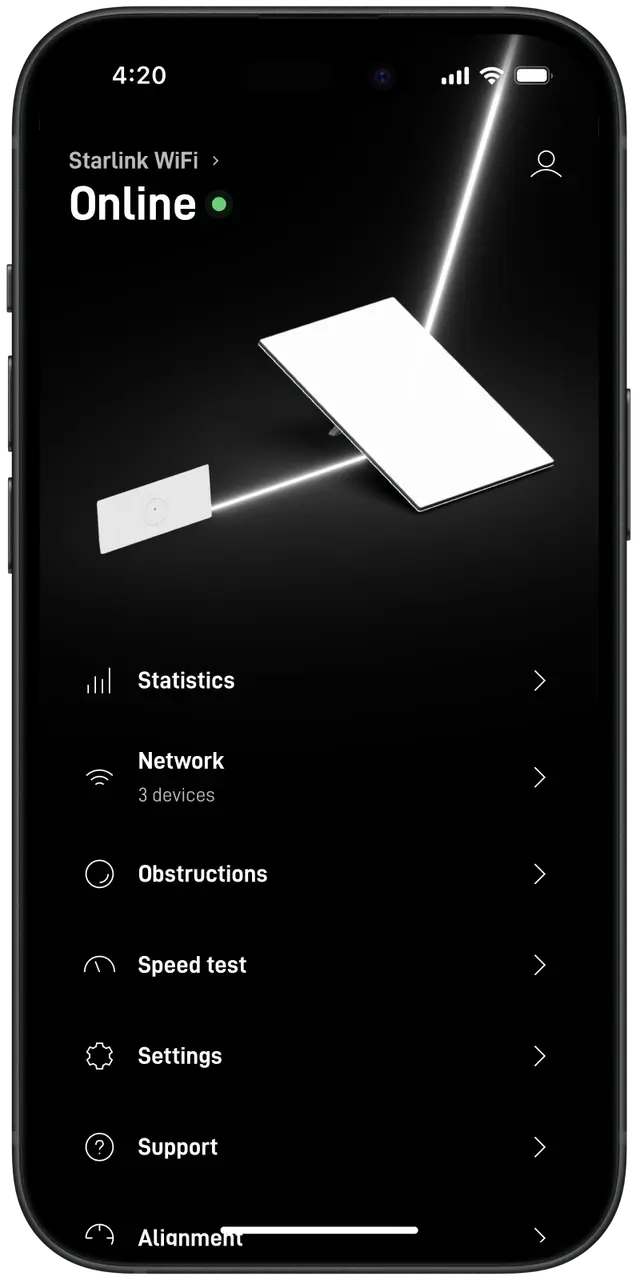 aplicación para celulares de starlink